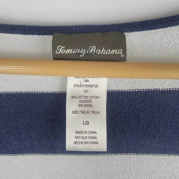 Tommy Bahama Flared Tunic Sweater Long Sleeve Striped Size L - Picture 4 of 5